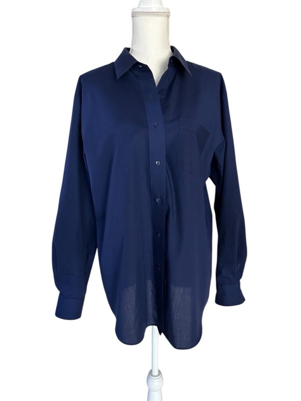 Foxcroft Wrinkle Free Ling Sleeve Botton Down Top